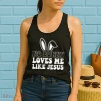 No Bunny Loves Me Like Jesus Cute Easter Women's Tank Top thumb 2