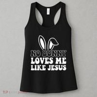 No Bunny Loves Me Like Jesus Cute Easter Women's Tank Top thumb 3