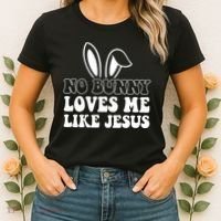 No Bunny Loves Me Like Jesus Cute Easter Women's T-Shirt thumb 2