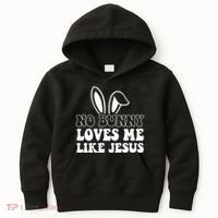 No Bunny Loves Me Like Jesus Cute Easter Kids Hoodie thumb 0