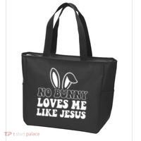 No Bunny Loves Me Like Jesus Cute Easter Tote Bag thumb 3