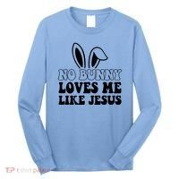 No Bunny Loves Me Like Jesus Cute Easter Long Sleeve Shirt thumb 0