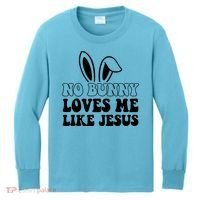 No Bunny Loves Me Like Jesus Cute Easter Kids Long Sleeve Shirt thumb 0