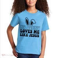 No Bunny Loves Me Like Jesus Cute Easter Kids T-Shirt thumb 2