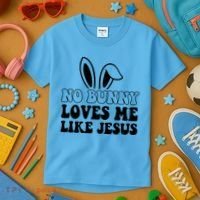 No Bunny Loves Me Like Jesus Cute Easter Kids T-Shirt thumb 3