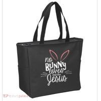 No Bunny Loves Me Like Jesus Easter Tote Bag thumb 2