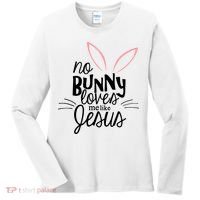 No Bunny Loves Me Like Jesus Easter Women's Long Sleeve Shirt thumb 0