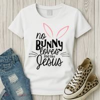 No Bunny Loves Me Like Jesus Easter Women's T-Shirt thumb 3