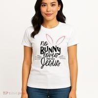 No Bunny Loves Me Like Jesus Easter Women's T-Shirt thumb 4