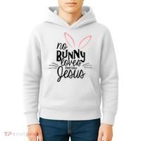 No Bunny Loves Me Like Jesus Easter Kids Hoodie thumb 4