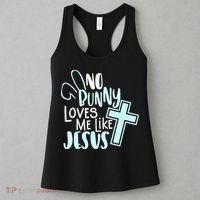 No Bunny Loves Me Like Jesus, Christian Easter Resurrection Women's Tank Top thumb 3