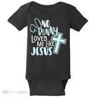 No Bunny Loves Me Like Jesus, Christian Easter Resurrection Baby Bodysuit thumb 0