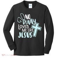 No Bunny Loves Me Like Jesus, Christian Easter Resurrection Kids Long Sleeve Shirt thumb 0