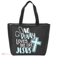 No Bunny Loves Me Like Jesus, Christian Easter Resurrection Tote Bag thumb 0