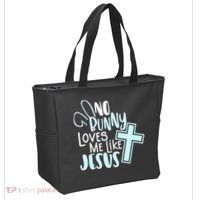 No Bunny Loves Me Like Jesus, Christian Easter Resurrection Tote Bag thumb 2