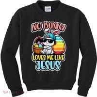 No Bunny Loves Me Like Jesus Kids Sweatshirt thumb 0