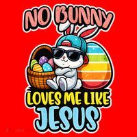 No Bunny Loves Me Like Jesus Santa Hat thumb 1