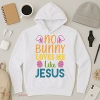 No Bunny Loves Me Like Jesus Easter Holiday Hoodie thumb 3