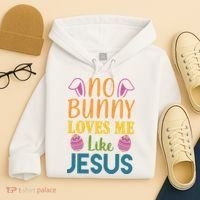No Bunny Loves Me Like Jesus Easter Holiday Hoodie thumb 4