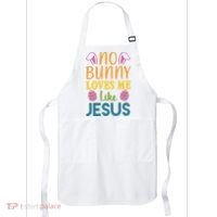 No Bunny Loves Me Like Jesus Easter Holiday Apron thumb 0