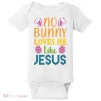 No Bunny Loves Me Like Jesus Easter Holiday Baby Bodysuit thumb 0