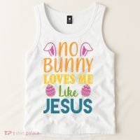 No Bunny Loves Me Like Jesus Easter Holiday Tank Top thumb 2