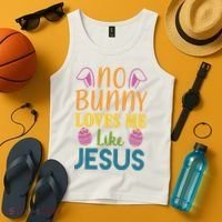 No Bunny Loves Me Like Jesus Easter Holiday Tank Top thumb 4
