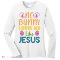 No Bunny Loves Me Like Jesus Easter Holiday Women's Long Sleeve Shirt thumb 0