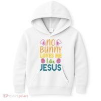 No Bunny Loves Me Like Jesus Easter Holiday Kids Hoodie thumb 0