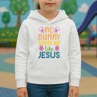 No Bunny Loves Me Like Jesus Easter Holiday Kids Hoodie thumb 3