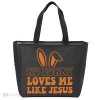 No Bunny Loves Me Like Jesus Easter Bunny Tote Bag thumb 0