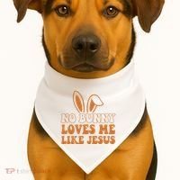 No Bunny Loves Me Like Jesus Easter Bunny USA-Made Doggie Bandana thumb 1