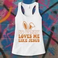 No Bunny Loves Me Like Jesus Easter Bunny Women's Tank Top thumb 3