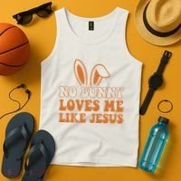 No Bunny Loves Me Like Jesus Easter Bunny Tank Top thumb 4