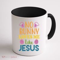 No Bunny Loves Me Like Jesus Easter Coffee Mug thumb 1