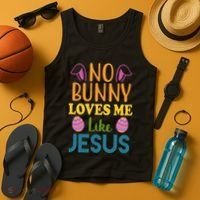 No Bunny Loves Me Like Jesus Easter Tank Top thumb 4