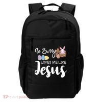 No Bunny Loves Me Like Jesus Easter Christian Graphic Gift Backpack thumb 0