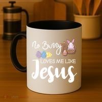 No Bunny Loves Me Like Jesus Easter Christian Graphic Gift Coffee Mug thumb 4