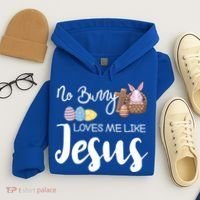 No Bunny Loves Me Like Jesus Easter Christian Graphic Gift Hoodie thumb 4