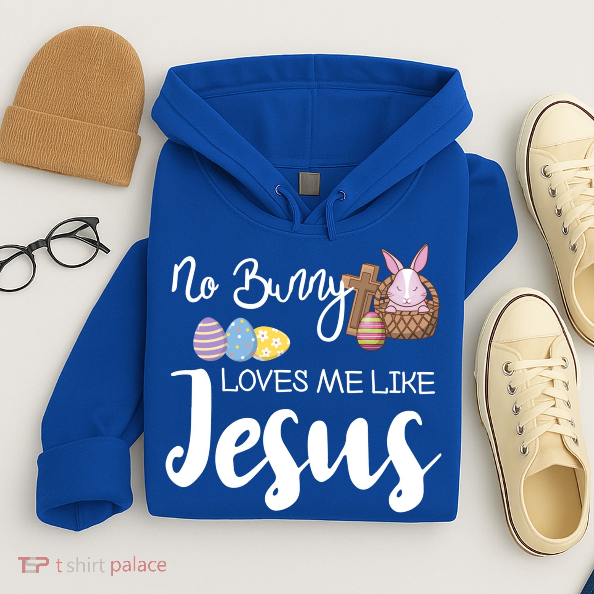 No Bunny Loves Me Like Jesus Easter Christian Graphic Gift Hoodie