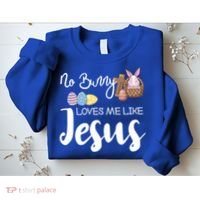 No Bunny Loves Me Like Jesus Easter Christian Graphic Gift Sweatshirt thumb 2