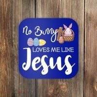 No Bunny Loves Me Like Jesus Easter Christian Graphic Gift Coaster thumb 0