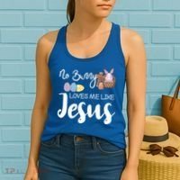No Bunny Loves Me Like Jesus Easter Christian Graphic Gift Women's Tank Top thumb 2