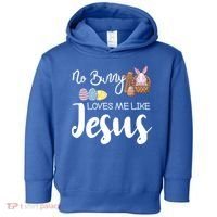 No Bunny Loves Me Like Jesus Easter Christian Graphic Gift Toddler Hoodie thumb 0