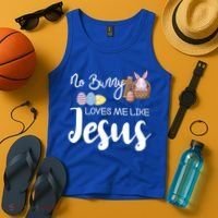 No Bunny Loves Me Like Jesus Easter Christian Graphic Gift Tank Top thumb 4