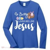 No Bunny Loves Me Like Jesus Easter Christian Graphic Gift Women's Long Sleeve Shirt thumb 0