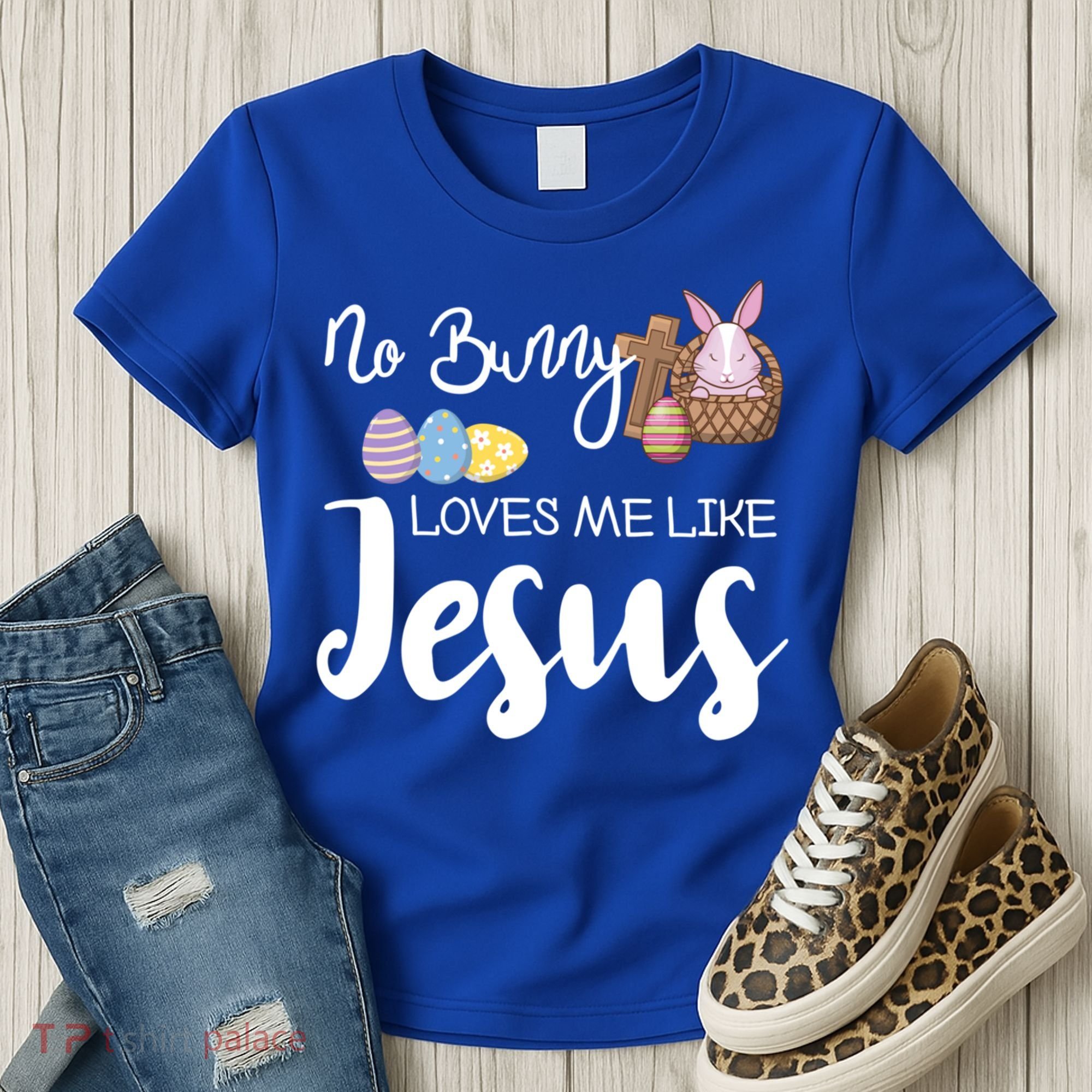 No Bunny Loves Me Like Jesus Easter Christian Graphic Gift Women's T-Shirt