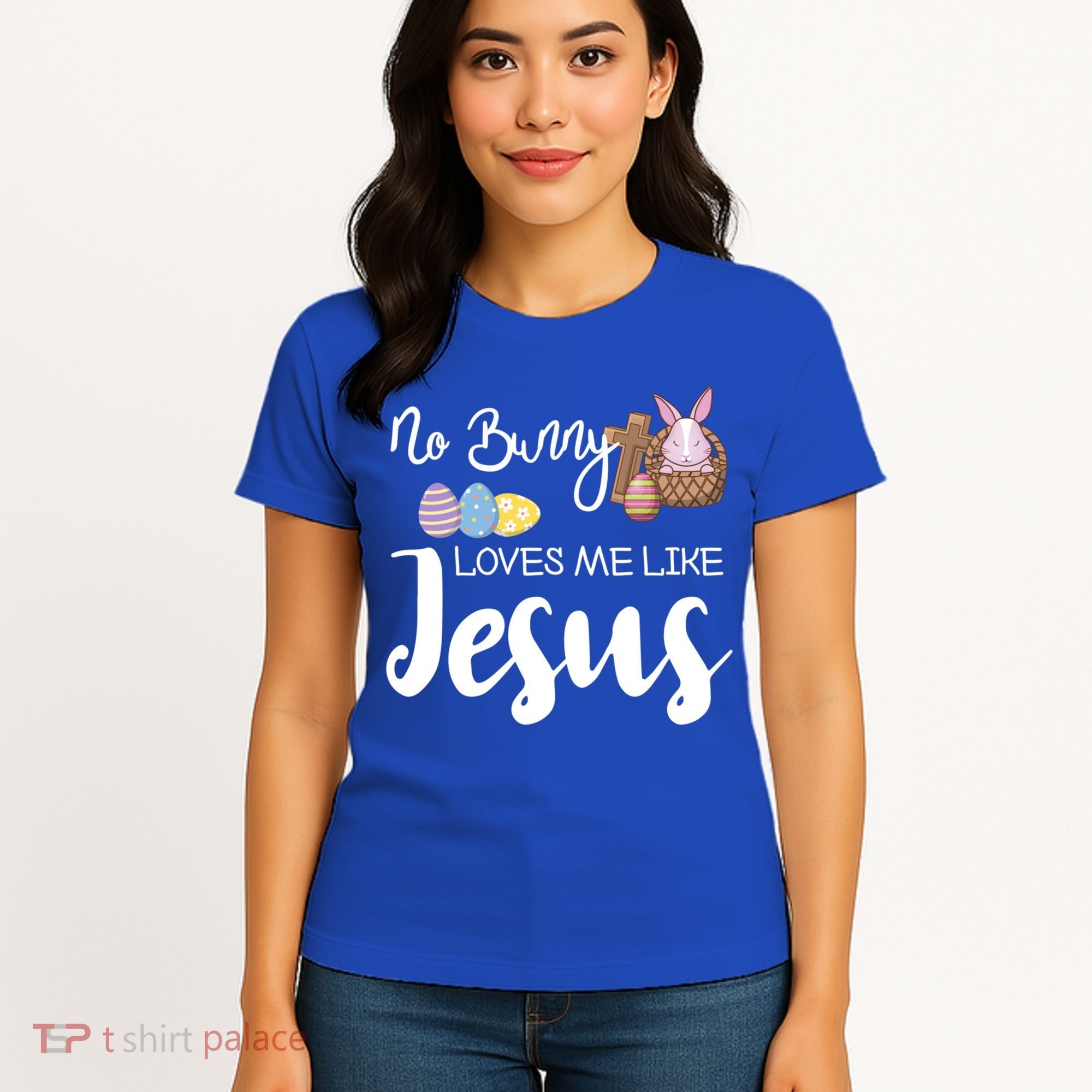 No Bunny Loves Me Like Jesus Easter Christian Graphic Gift Women's T-Shirt