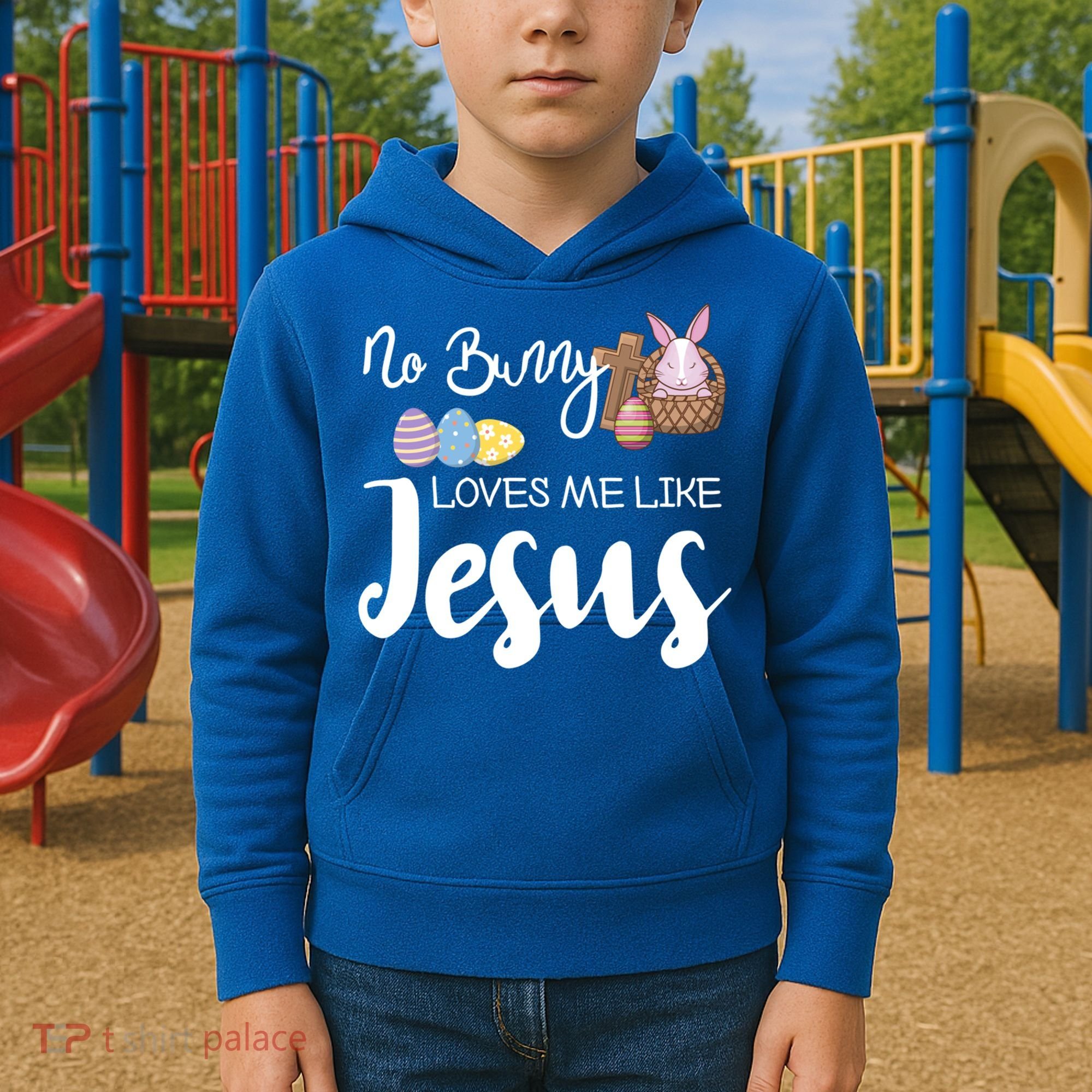 No Bunny Loves Me Like Jesus Easter Christian Graphic Gift Kids Hoodie