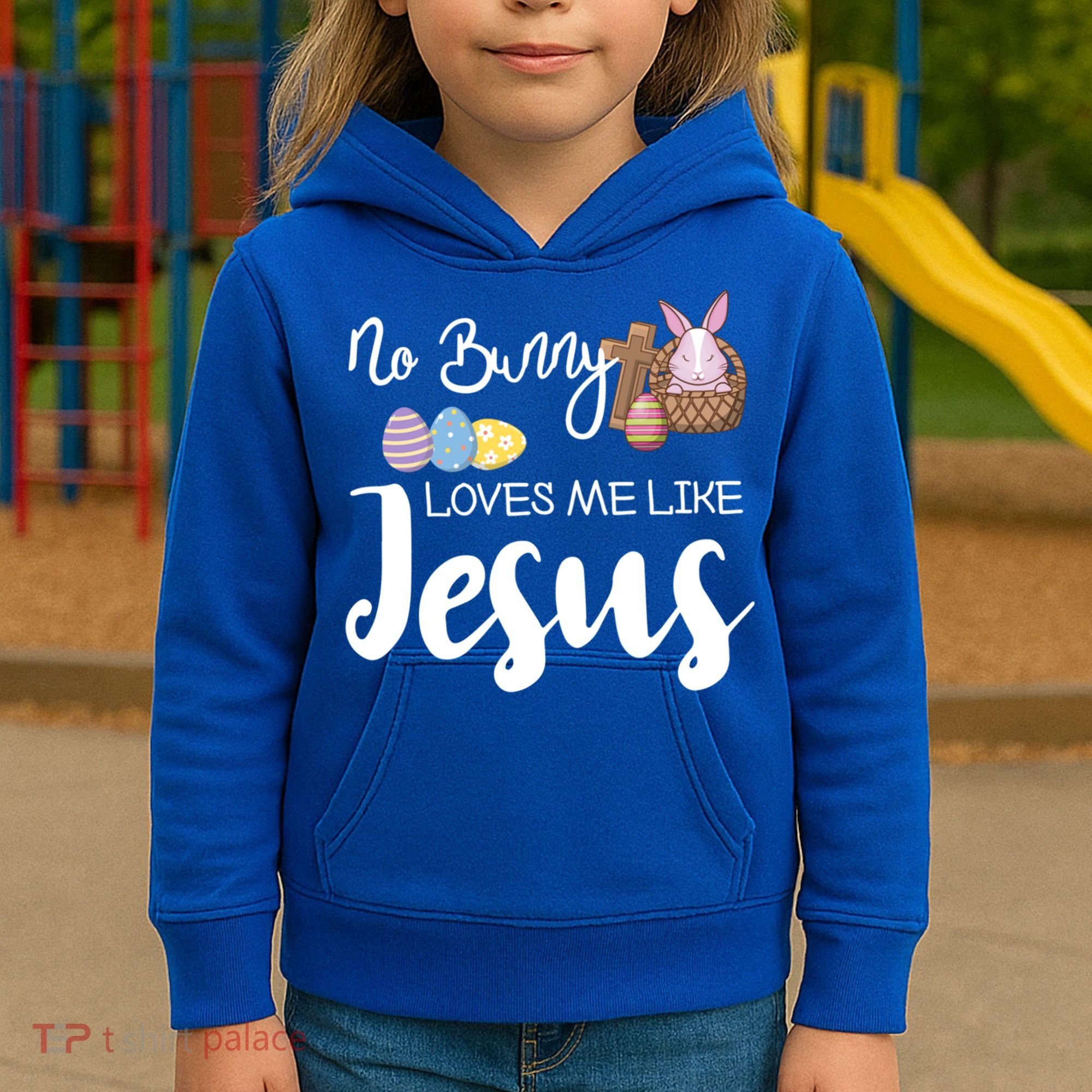 No Bunny Loves Me Like Jesus Easter Christian Graphic Gift Kids Hoodie
